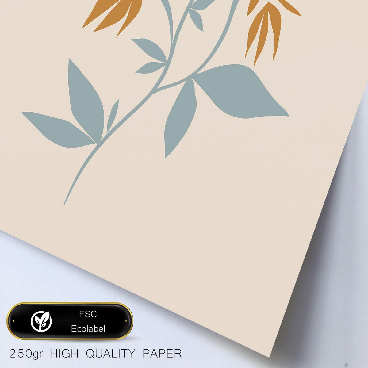 POSTER Set Mit 6 Ethikstile 2 In Blume Zusammenfassung Ästhetische Dekorative Gemälde Für Ihr Wohnzimmer Zuhause A3 & A4 Rahmen Aus Hellem Holz - Beige, Papier (29/3cm) - Nacnic