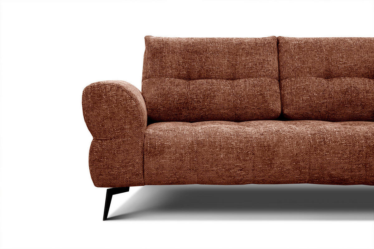 ECKSOFA SALVINI 5-Sitzer, dunkelorange - Dunkelorange/Schwarz, Holzwerkstoff/Textil (292/158cm) - Courtois Laville