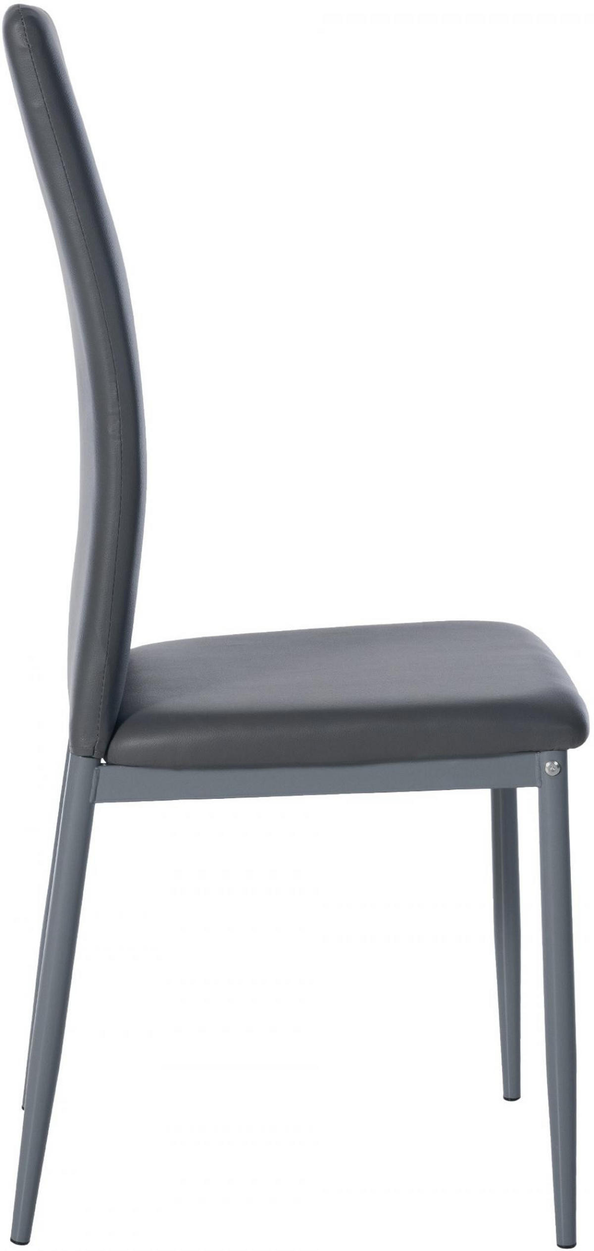STUHL Lederlook grau - Grau, Textil/Metall (41.5/99/40cm) - CLP