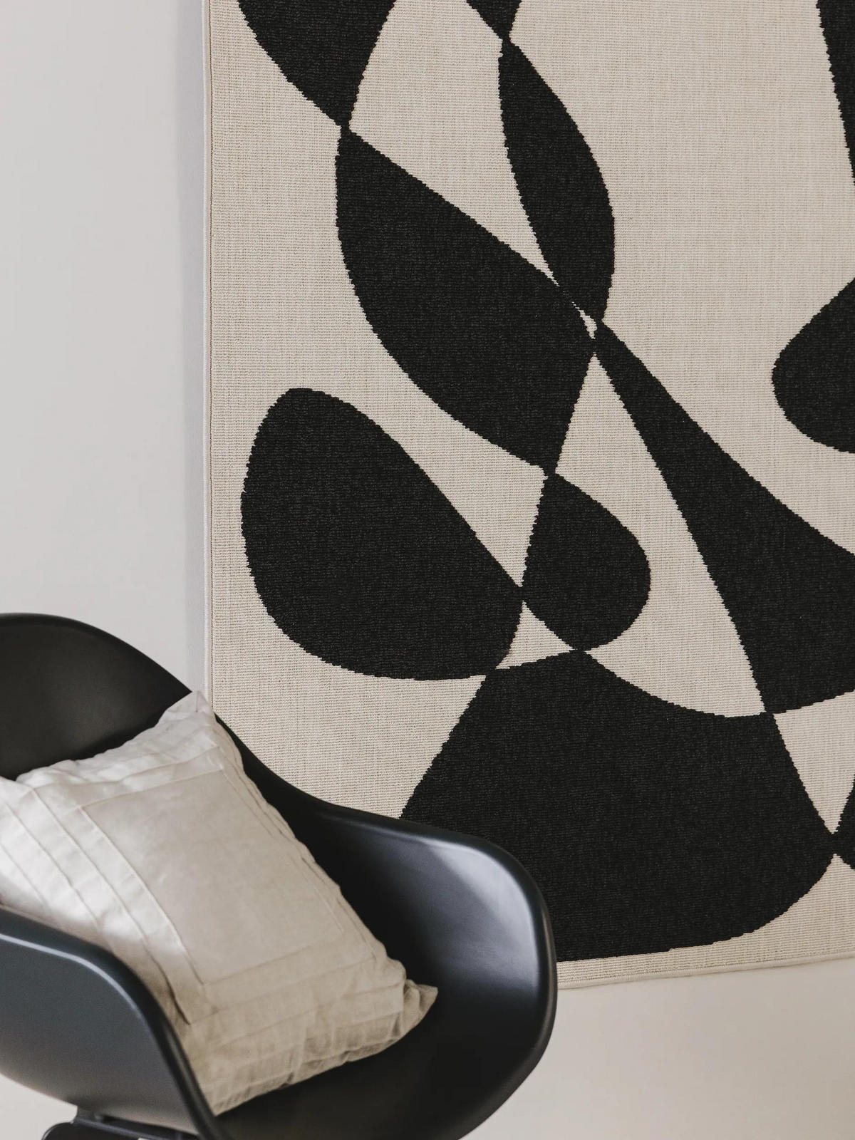 OUTDOORTEPPICH Taro Schwarz/Weiß 120x170 cm - Schwarz, Kunststoff/Textil (120/170cm) - benuta Pop