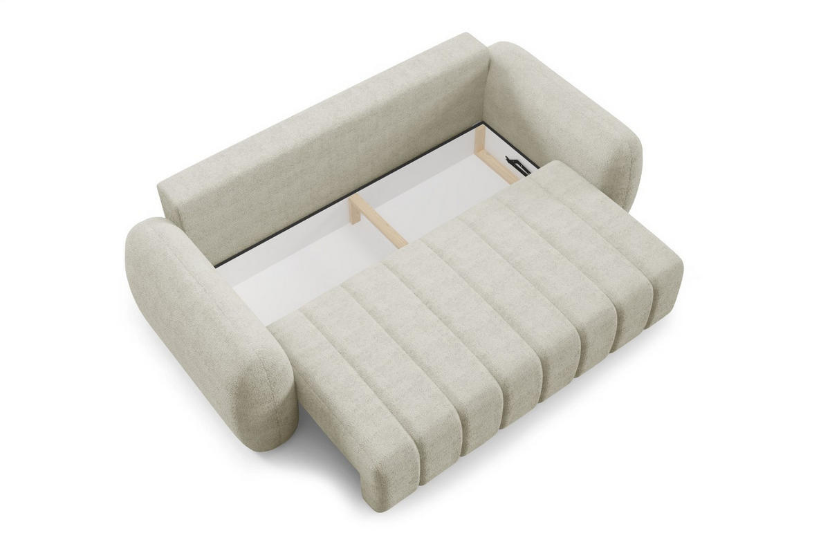 SCHLAFSOFA mit Bettkasten Premium Beige - Beige/Schwarz, Holz/Holzwerkstoff (266/95/110cm) - Furnisell