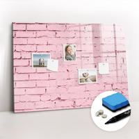 MAGNETTAFEL 100x70 Ziegelmauer - Pink, Glas (100/70/0.4cm) - TULUP