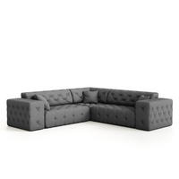 ECKSOFA Chantal - Grau, Holzwerkstoff/Textil (246/246cm) - Fun Möbel