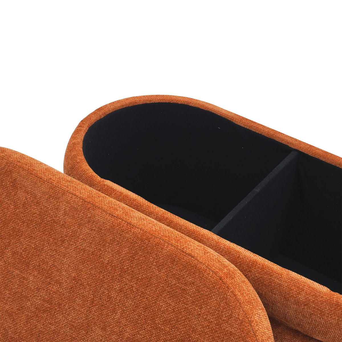 FUSSHOCKER Dunkelorange 38/76/38 cm - Orange, Textil (38/38/76cm) - Mobili Rebecca