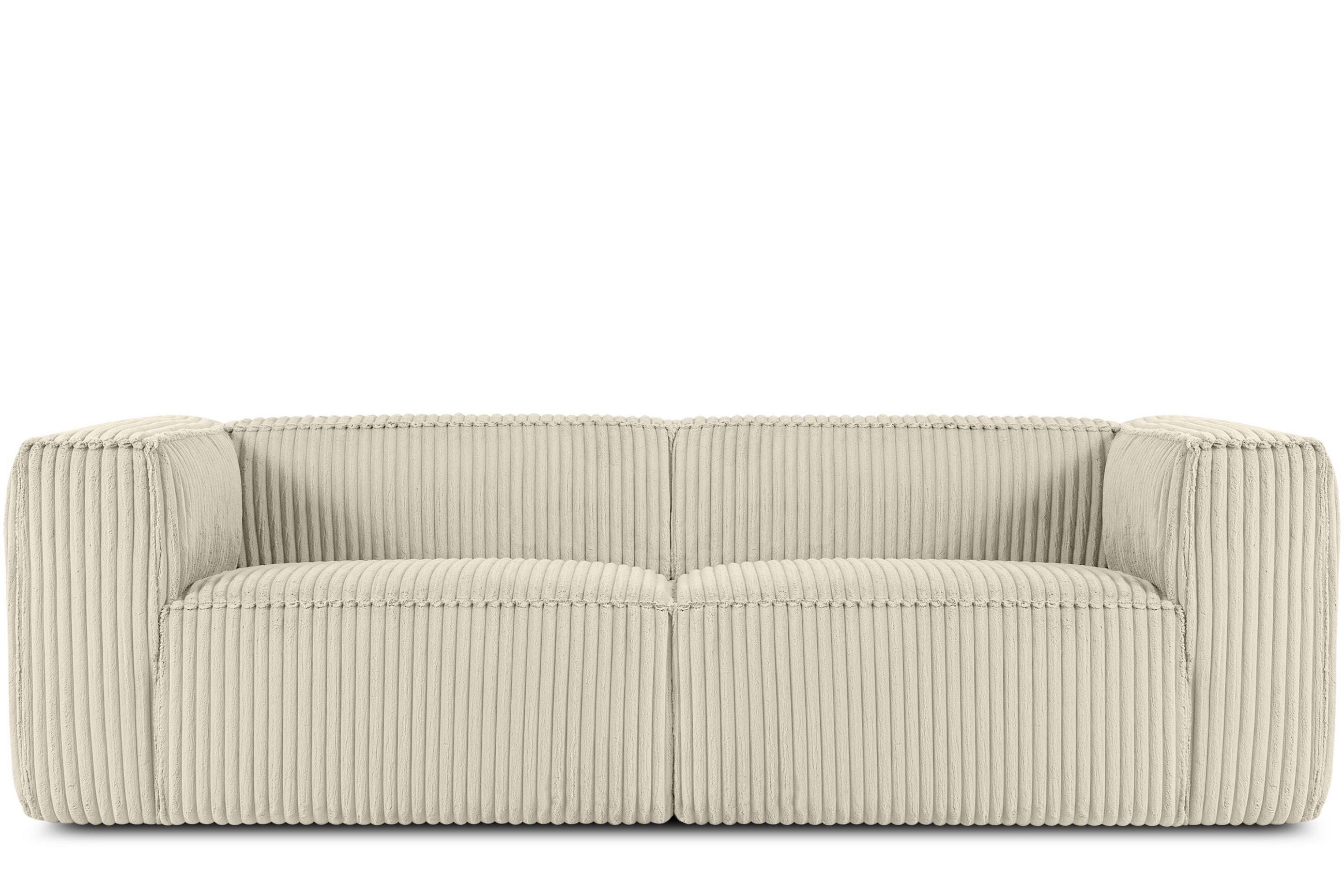 3-SITZER-SOFA FEROX Modern, Cord-Stoff, cremefarben - Creme, Textil (246/73/96cm) - KONSIMO®