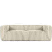 3-SITZER-SOFA FEROX Modern, Cord-Stoff, cremefarben - Creme, Textil (246/73/96cm) - KONSIMO®
