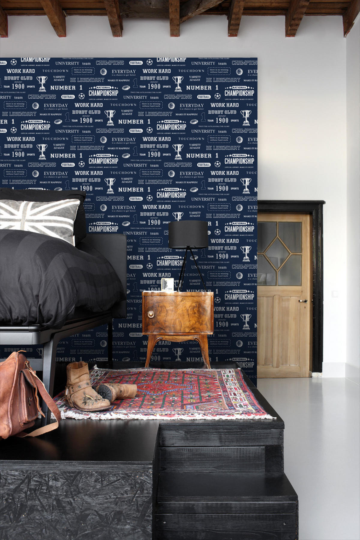 TAPETE sportliche Sprüche 53 cm x 10.05 m - Blau, Papier (53/0.1cm) - ESTAhome