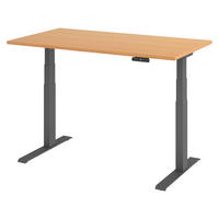 SCHREIBTISCH elektrisch XDKB 80/140/74 cm in Buchefarben/Graphitfarben - Buchefarben/Graphitfarben, Holzwerkstoff (80/140/74cm) - bümö