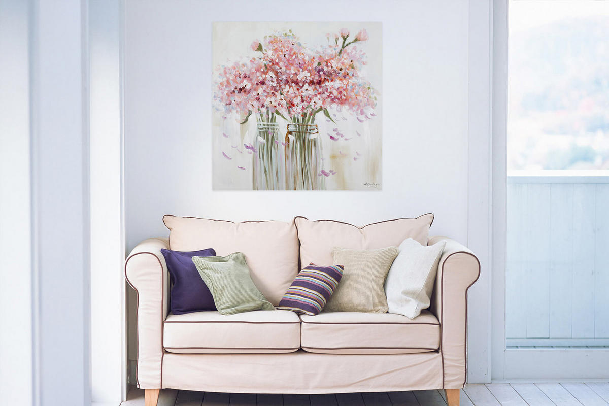 ÖLGEMÄLDE 80/80 cm - Pink, Holz/Textil (1.48/80cm) - KUNSTLOFT