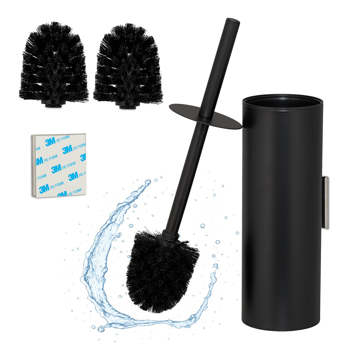 TOILETTENBÜRSTE - Schwarz, Kunststoff/Metall (9/36.5/11cm) - Relaxdays