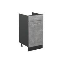 DULAP DE BAZĂ DE BUCĂTĂRIE R-Line, beton/antracit, 40 cm fără blat de lucru - antracit/gri, compozit lemnos (40/81.6/46cm) - Vicco
