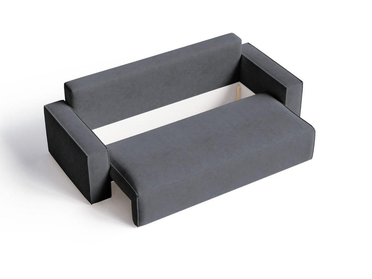 SOFA 230/90/70 Dunkelgrau Sivra - Dunkelgrau, Kunststoff/Textil (230/70/90cm) - Graingold