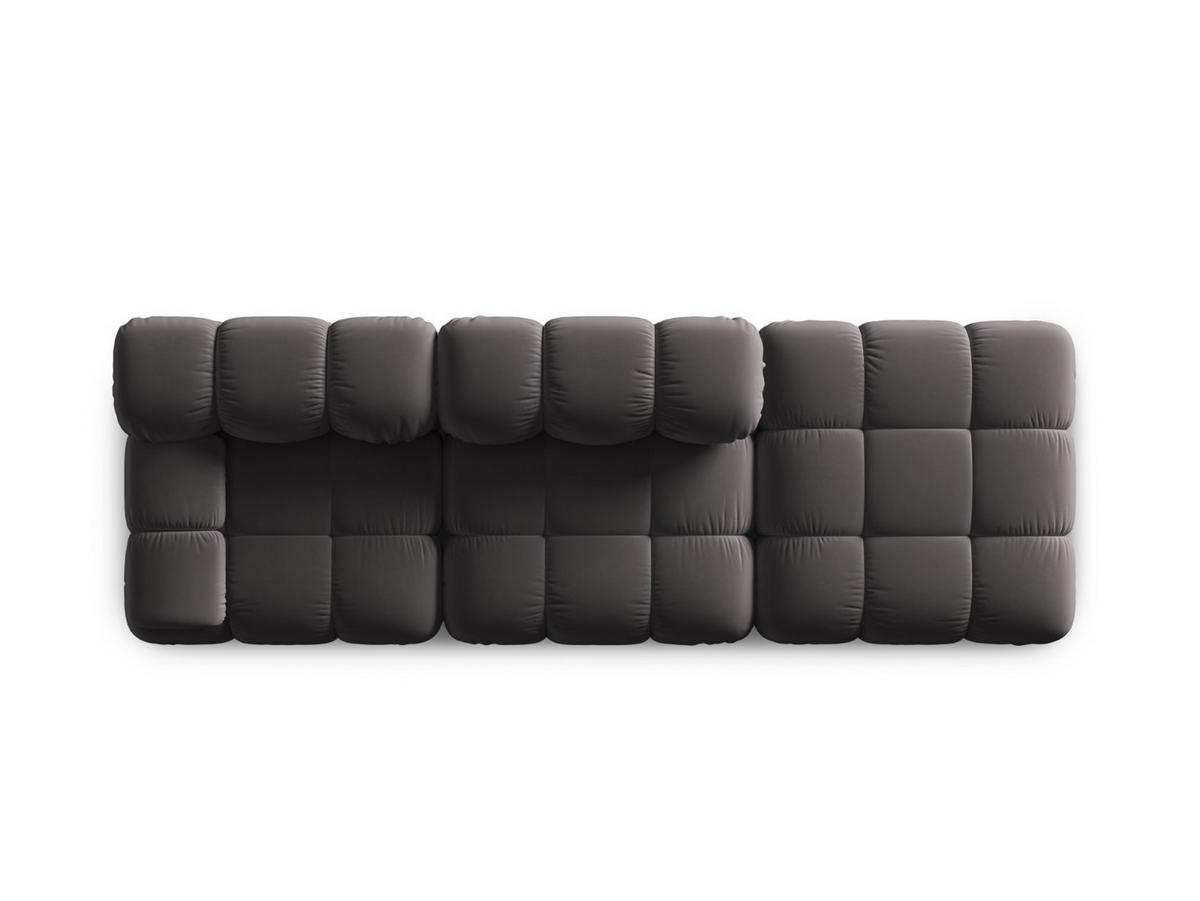 MODULARES-SOFA rechts Bellis aus Samt dunkelgrau 4 Sitzplätze - Dunkelgrau, Textil (94/63/282cm) - Micadoni