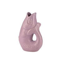 VASE Monsieur Carafon S, Fisch-Form, Steingut, Lavender, 25.2 cm - Lila, Keramik (25.2cm) - Gift Company