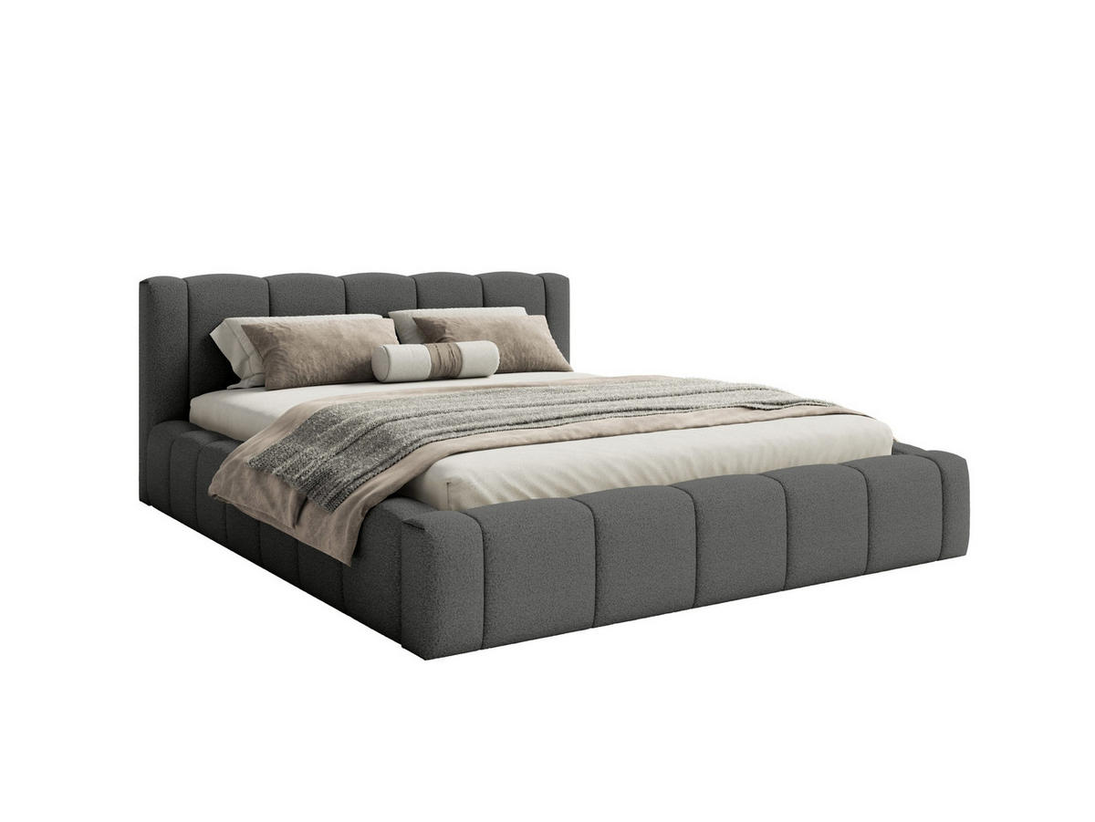 POLSTERBETT Nedi 160x200 cm, Anthrazit - Anthrazit, Textil (160/200cm) - Fedve
