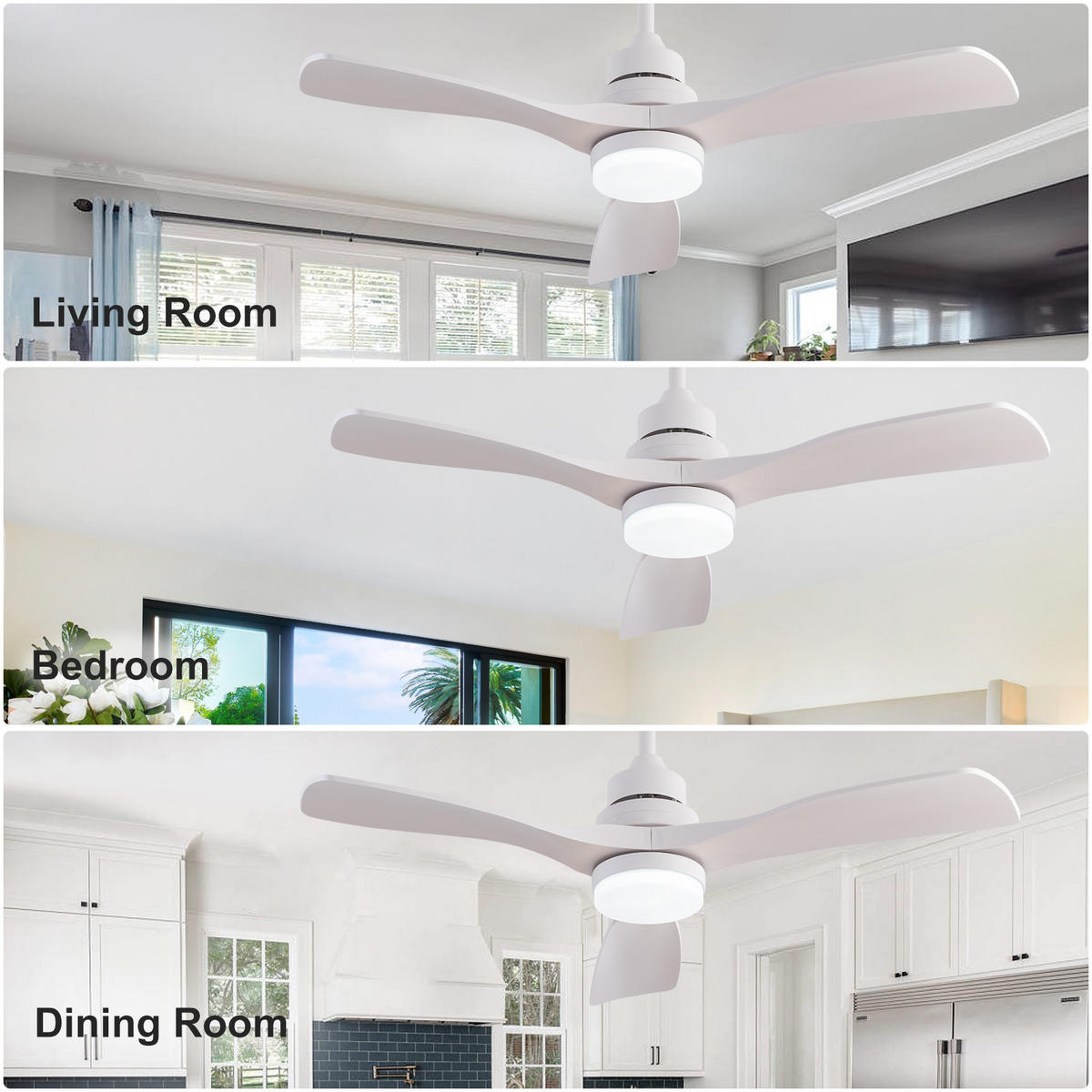 DECKENVENTILATOR DE-16216 42 Zoll Bauernhaus-Stil mit Fernbedienung Weiß - Weiß, Kunststoff (107/107/40cm) - ComfortXL
