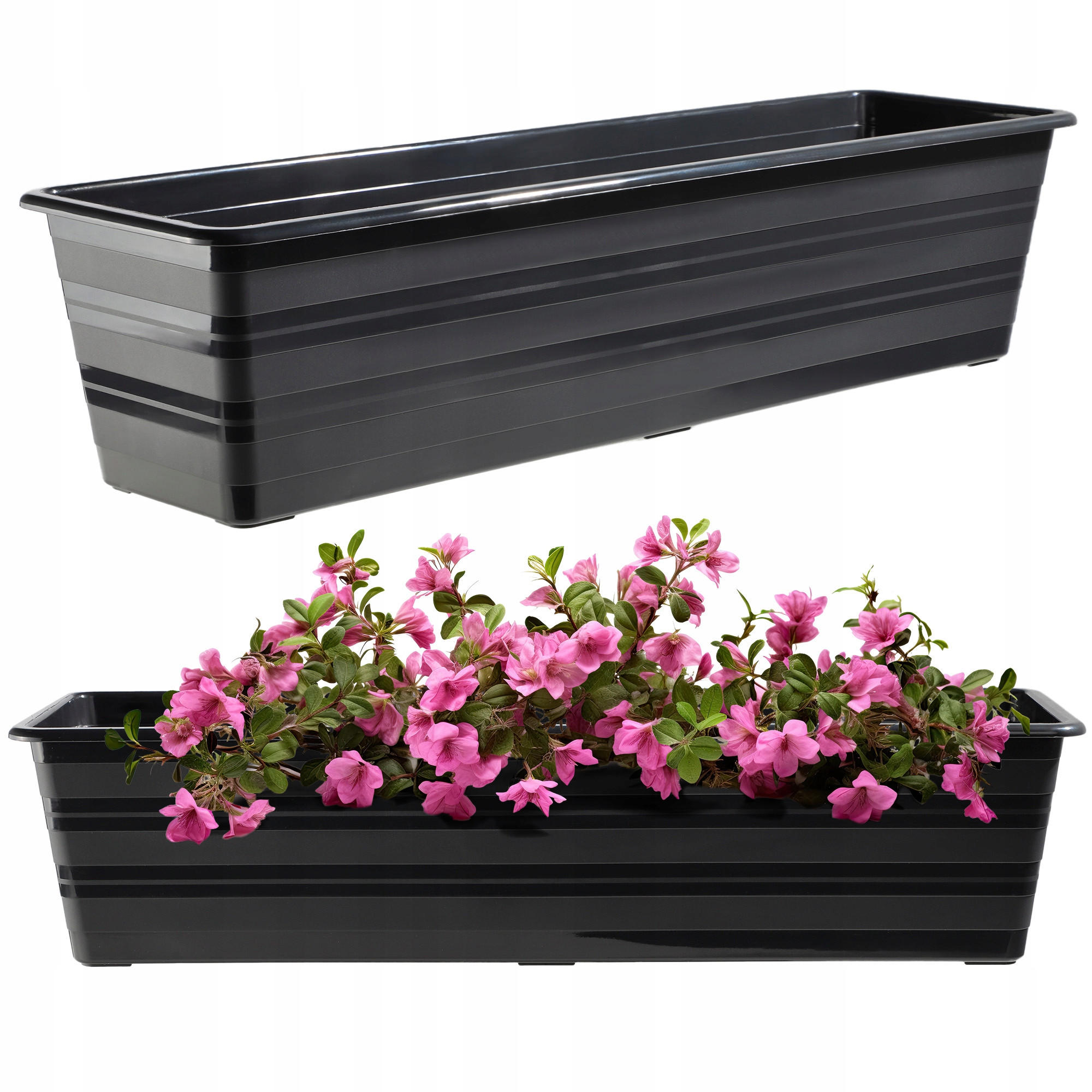 BALKONTOPF 60 cm, Anthrazit - Anthrazit, Kunststoff (17/60cm) - KADAX