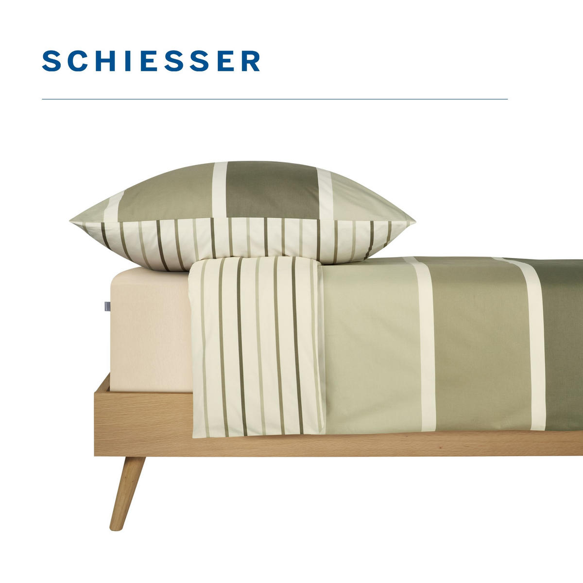 BETTWÄSCHESET Brody - Renforcé - 2-teilig - 135 x 200 cm - Grün - Grün, Textil (135/200cm) - SCHIESSER