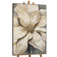 GEMÄLDE Goldene Blüte Schattenfugenrahmen Grau 120x80 cm - Grau, Holz (120/80cm) - YS-art gallery