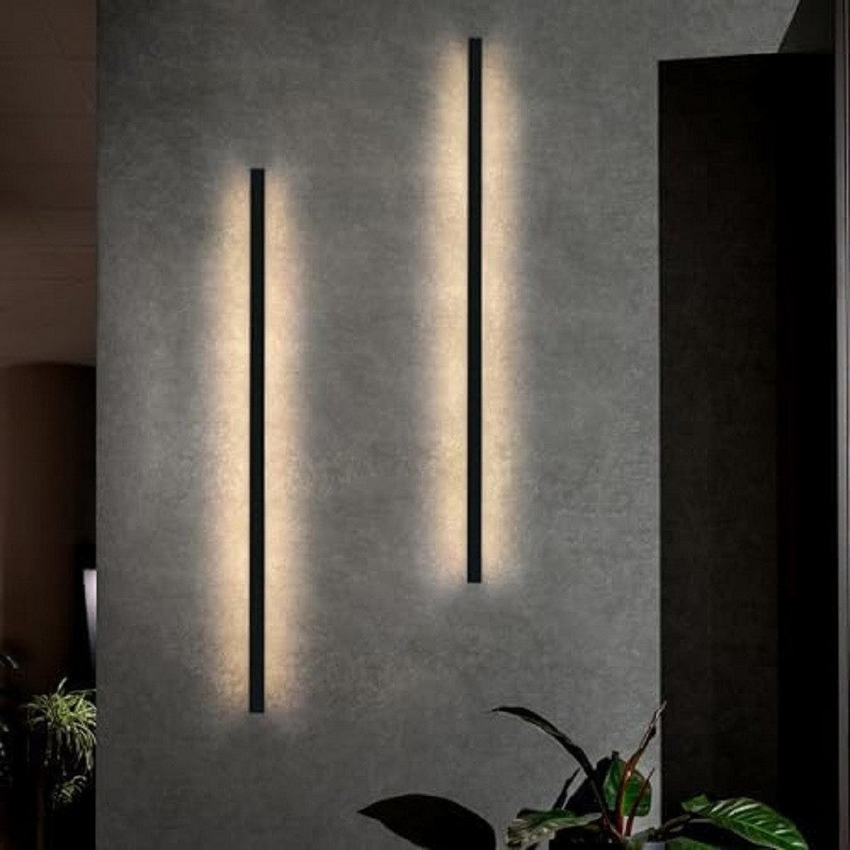 LED - WANDLEUCHTE Dünthar 3.8/100.0/2.5 cm - Schwarz, Metall (3.8/100/2.5cm) - ZMH