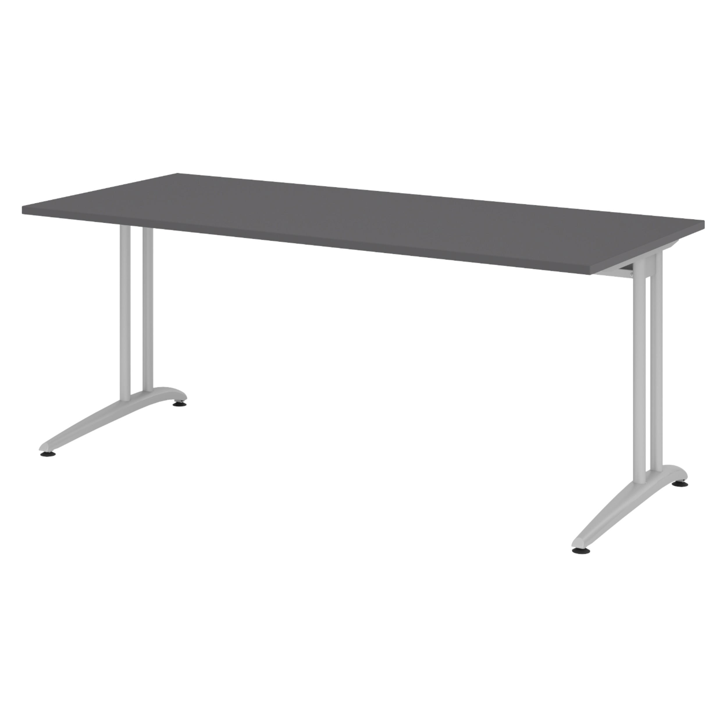 SCHREIBTISCH Serie-B 80/180/72 cm in Graphitfarben - Graphitfarben, Holzwerkstoff (80/180/72cm) - bümö