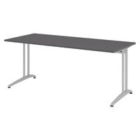 SCHREIBTISCH Serie-B 80/180/72 cm in Graphitfarben - Graphitfarben, Holzwerkstoff (80/180/72cm) - bümö