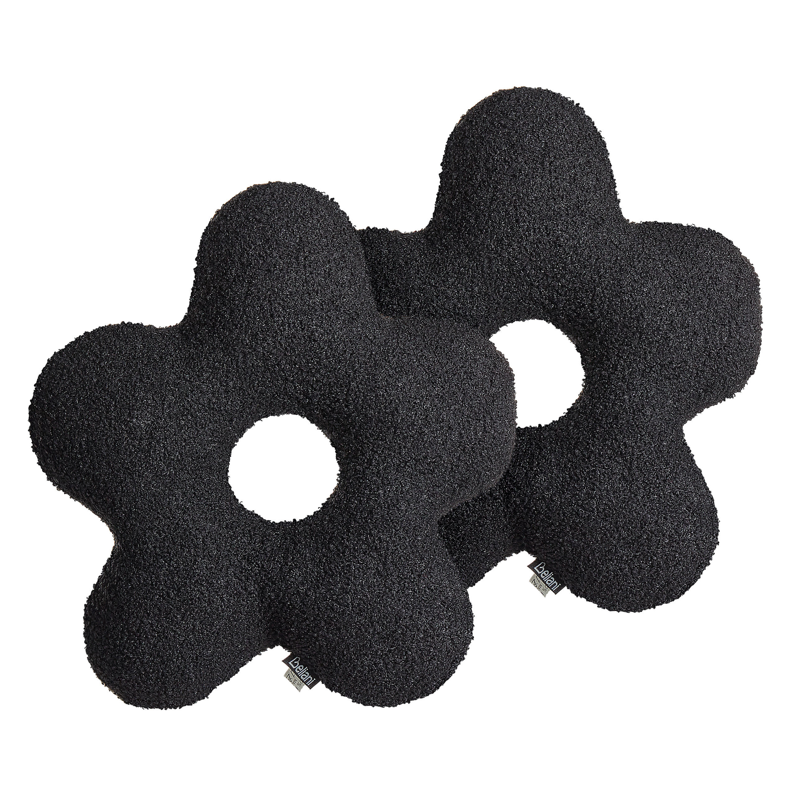 DEKOKISSEN 2er-Set Schwarz 40/40 cm Camponula - Schwarz, Kunststoff (40/40cm) - Beliani