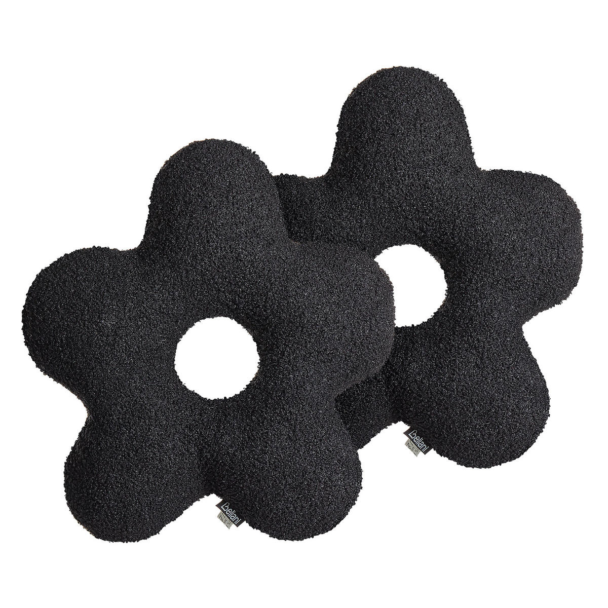 DEKOKISSEN 2er-Set Schwarz 40/40 cm Camponula - Schwarz, Kunststoff (40/40cm) - Beliani