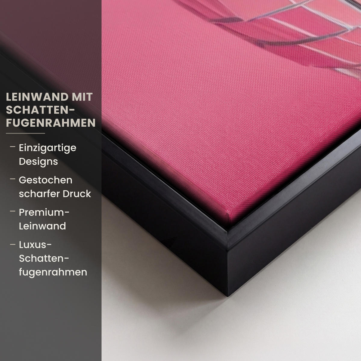 LEINWAND Bilder mit Rahmen - Schleife - Discoball - Kaninchen - 60x90 - Pink, Textil (60/90cm) - MuchoWow