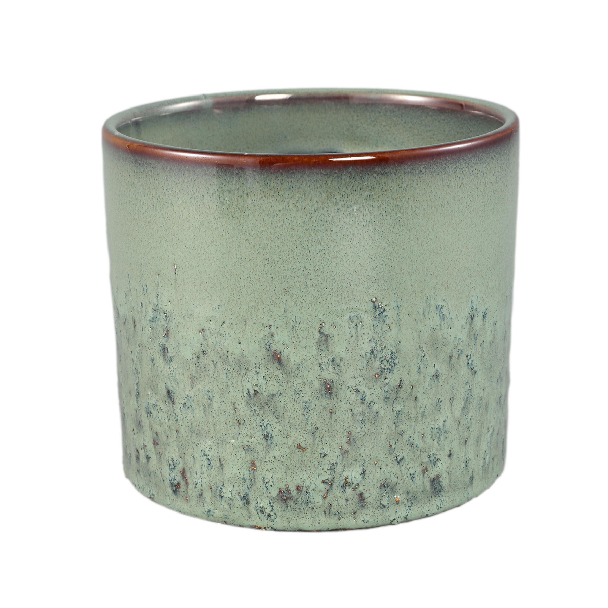 TOPF Suzann Grün 17/17/15.5cm - Grün, Keramik (15.5cm) - PTMD Collection