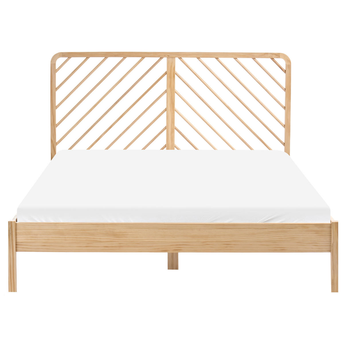 BETT mit Lattenrost 160/200 cm Kiefernholz Hellbraun Sephos - Hellbraun, Holz (160/200cm) - Beliani