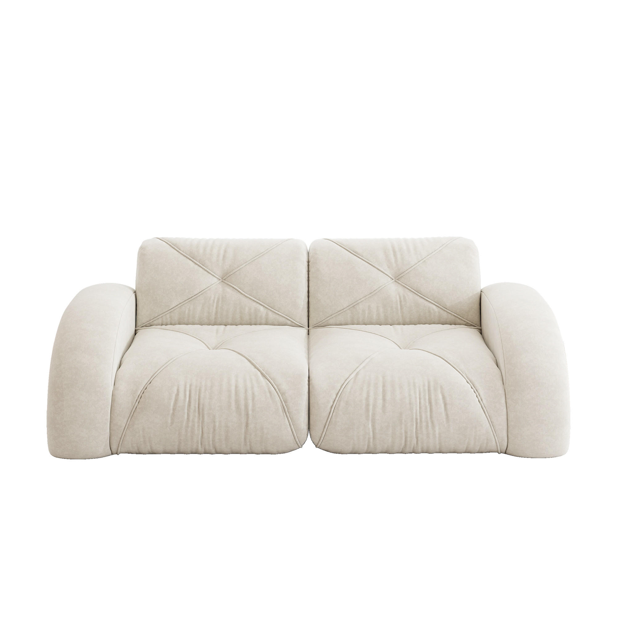 2-SITZER SOFA Chenille Weiß - Weiß, Textil (204/76/95cm) - WISHDOR