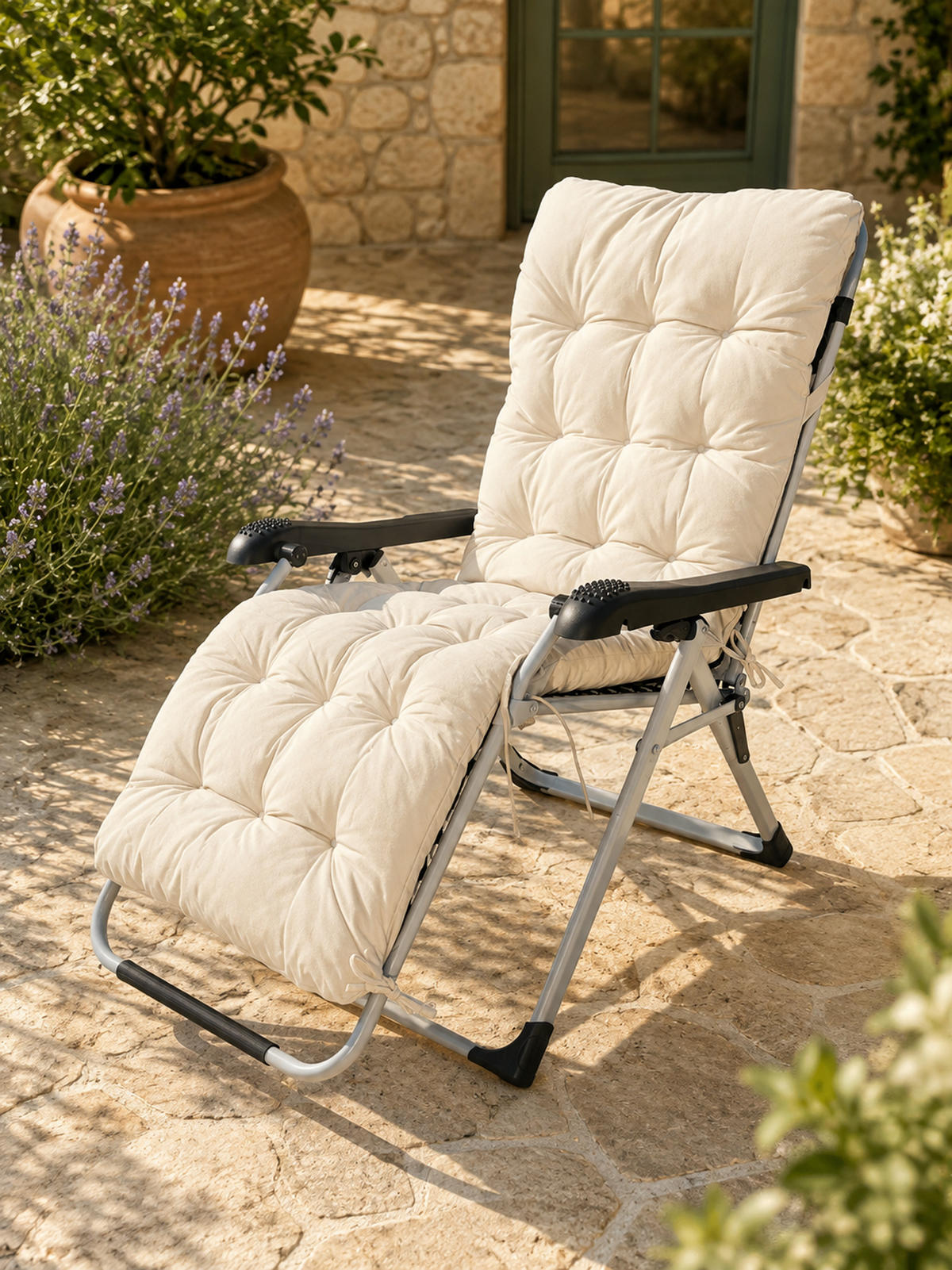 LIEGESTUHLAUFLAGE 157/57 cm Creme - Creme, Textil (57/10/157cm) - QUICK STAR