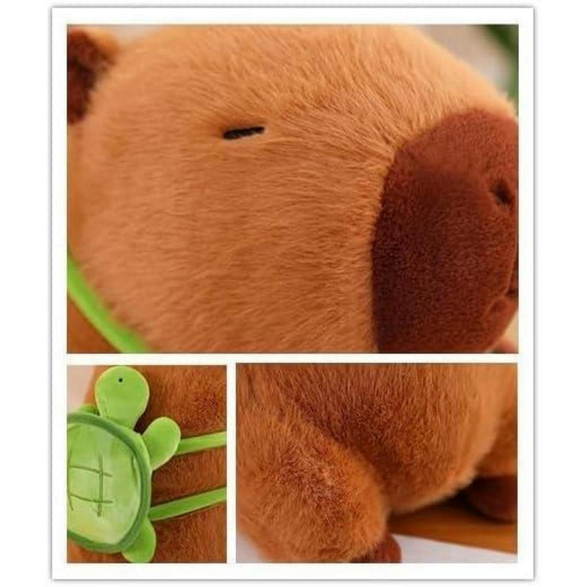 PLÜSCHTIER Capybara mit Schildkrötenrucksack 55 cm - Braun, Textil (30/55cm)