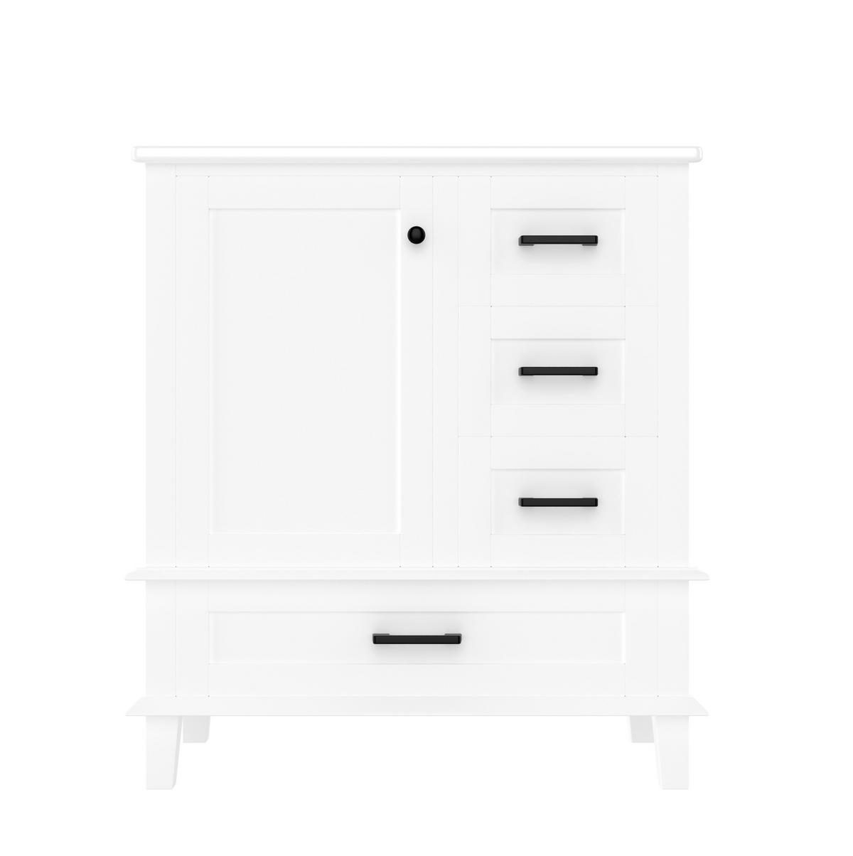 WASCHTISCH mit Keramikbecken 76 x 46 x 83,5 cm Weiß - Weiß, Holzwerkstoff (46/83.5/76cm) - Beauniv