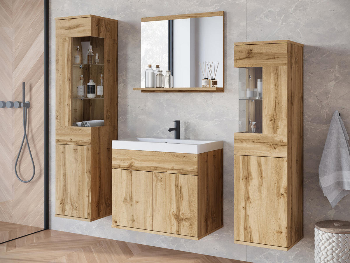 BADMÖBEL-SET Nairobi - Eiche Wotan, Holzwerkstoff (31/133/31cm) - MIRJAN24
