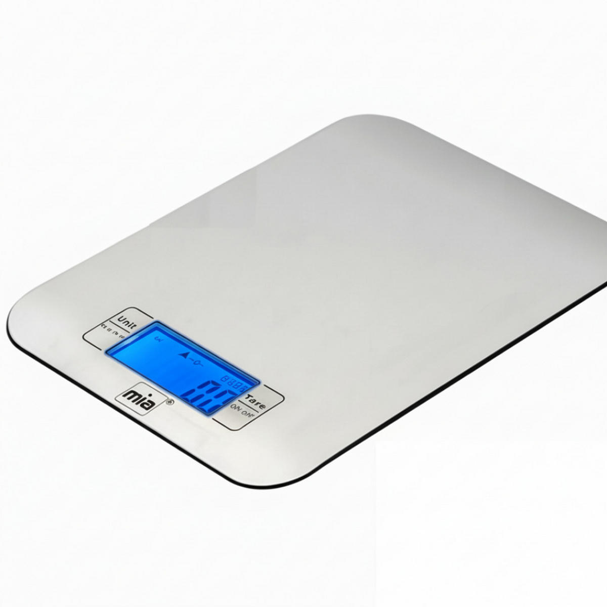 KÜCHENWAAGE KW7006 Digital Edelstahl mit LED Anzeige - Silberfarben, Metall - Mia