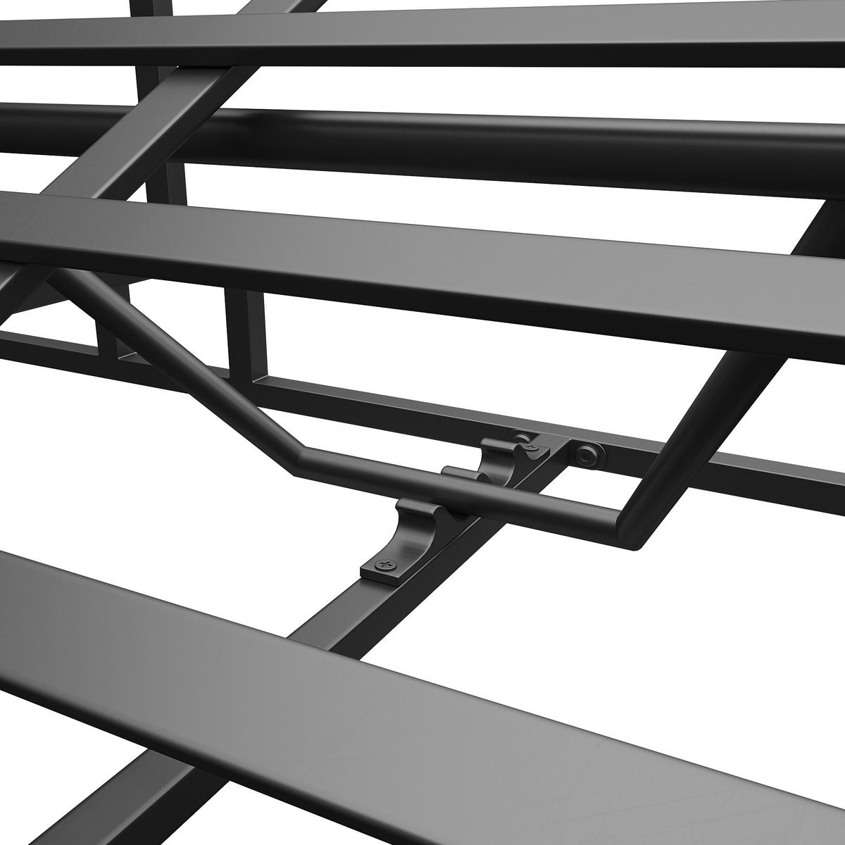 SONNENLIEGE aus Metall/Polyester 128x117x40 cm in Dunkelgrau mit Markise - Dunkelgrau, Metall (117/40/128cm) - Modfu