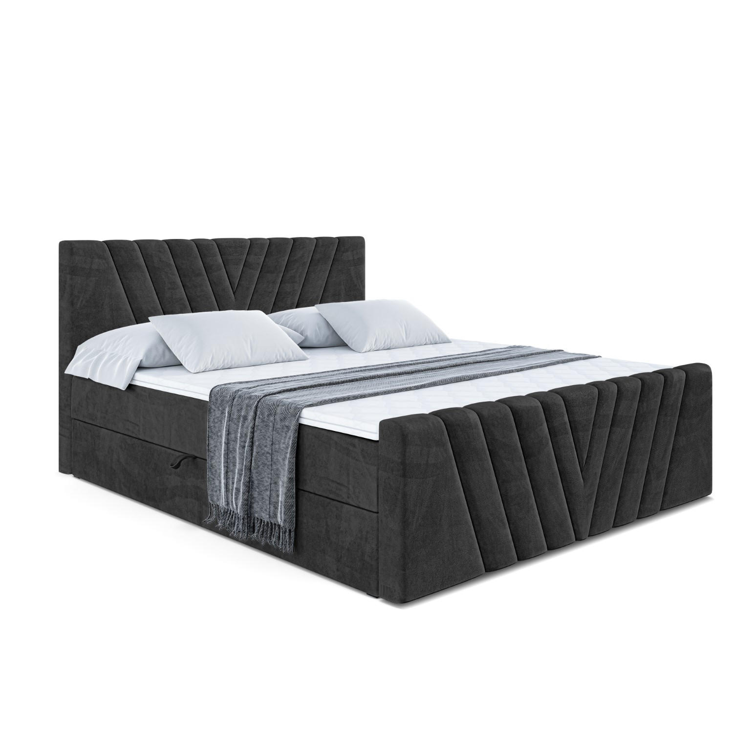 ALTDECOR AMERICKÁ postel ERNINA-Z – 120 x 200 cm – H4 – černá