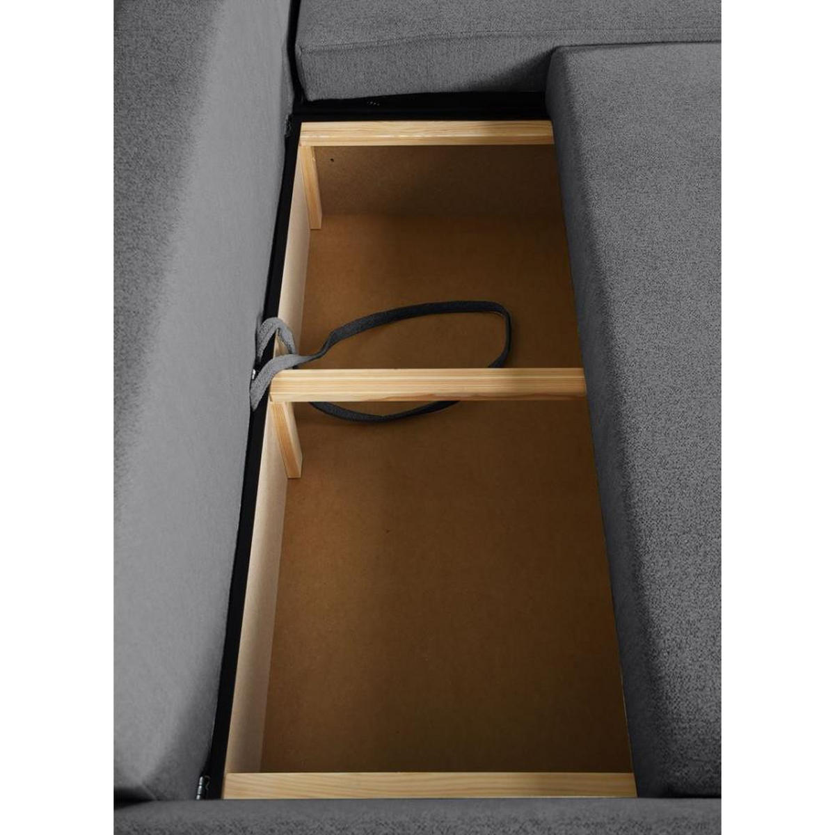 ECKSCHLAFSOFA Teramo dunkelgrau - Dunkelgrau/Schwarz, Kunststoff/Textil (235/150cm) - Beautysofa