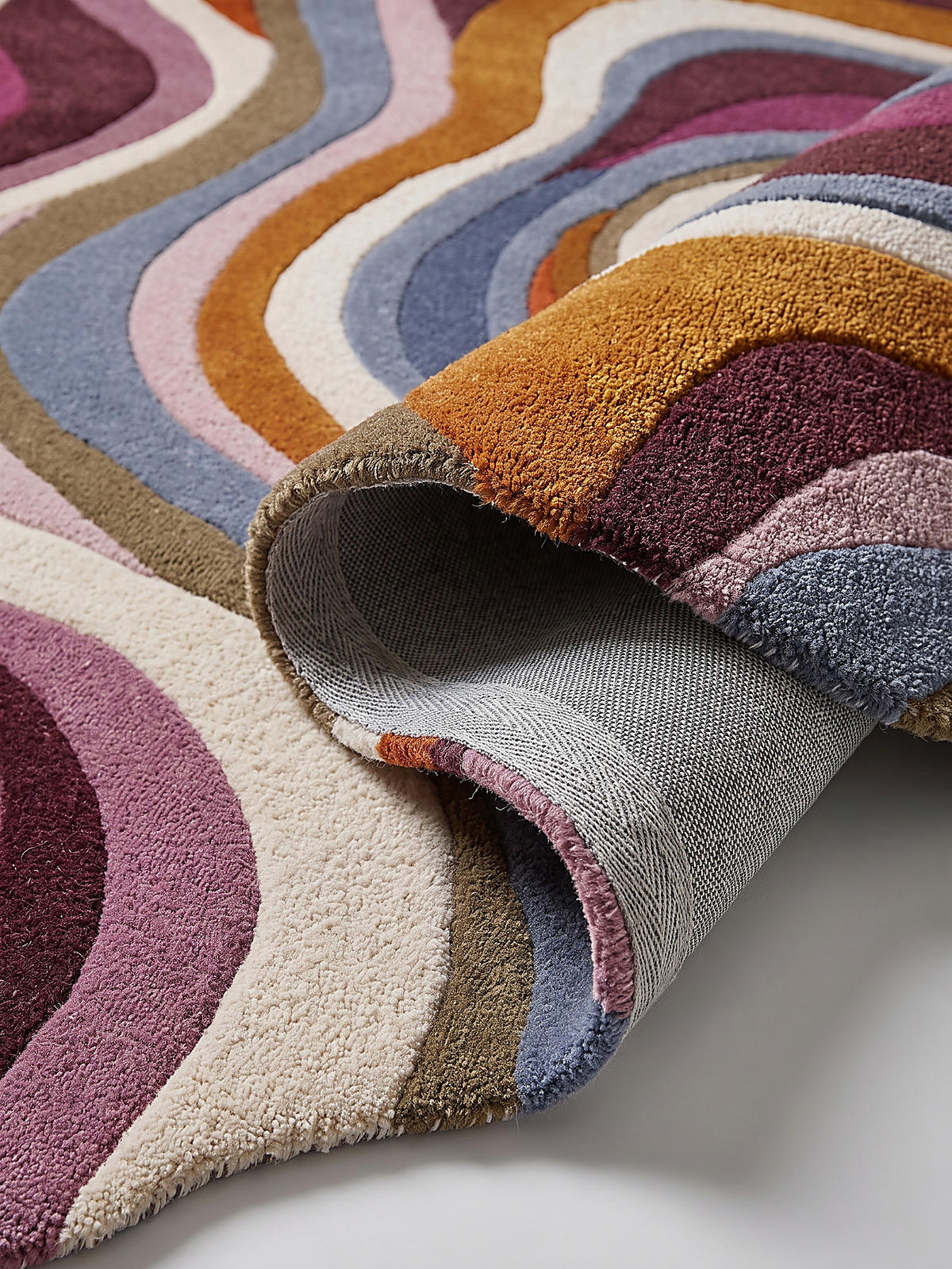 TEPPICH aus Wolle, handgetuftet, EFFRA, in Multi, Wellen-Swirl, 140 x 200 cm - Multicolor, Textil (140/200cm) - KADIMA DESIGN