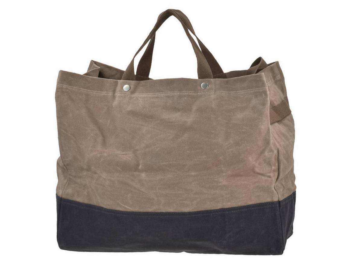 KAMINHOLZTASCHE Neelum khaki aus 12oz Canvas 20/49/39 cm - Braun, Textil (20/39/49cm) - BAREBONES