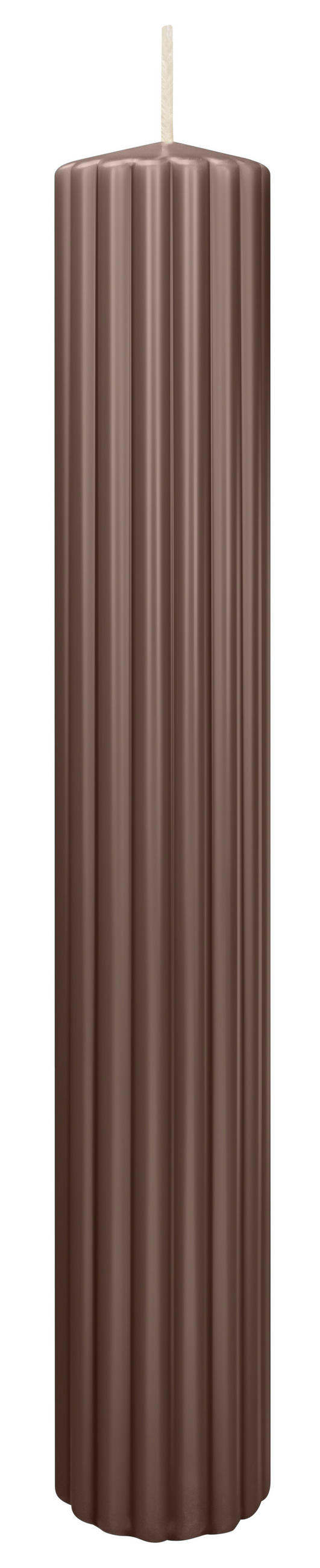 Wiedemann Kerzen Rillen Taupe 8x15x15 cm