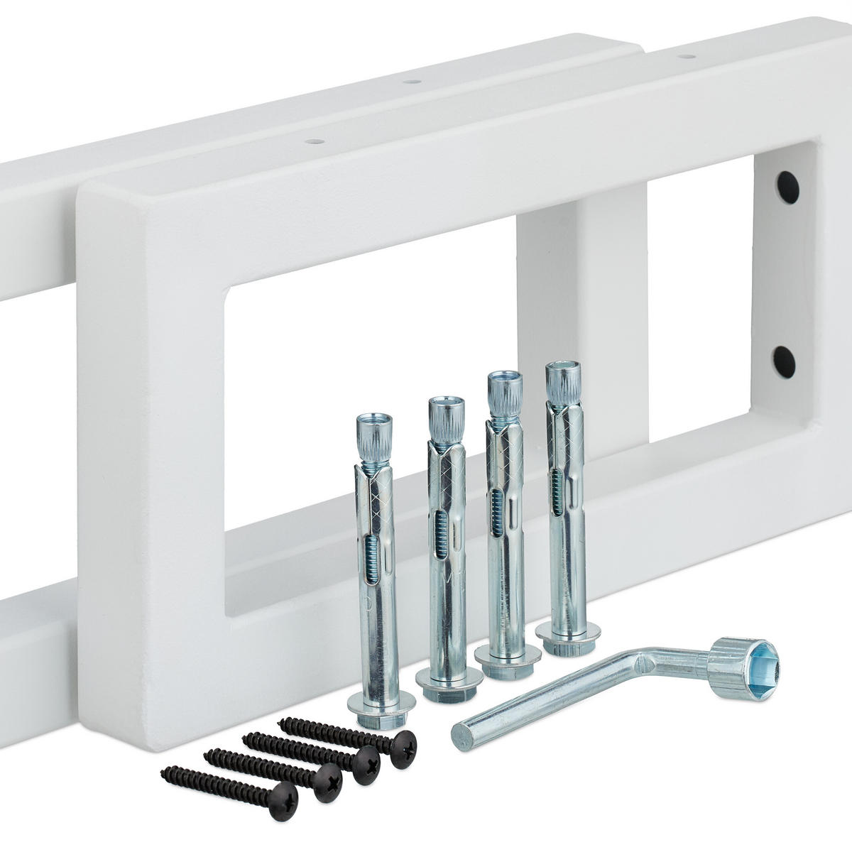 2XWANDKONSOLE - Weiß, Metall (50/3/15cm) - Relaxdays