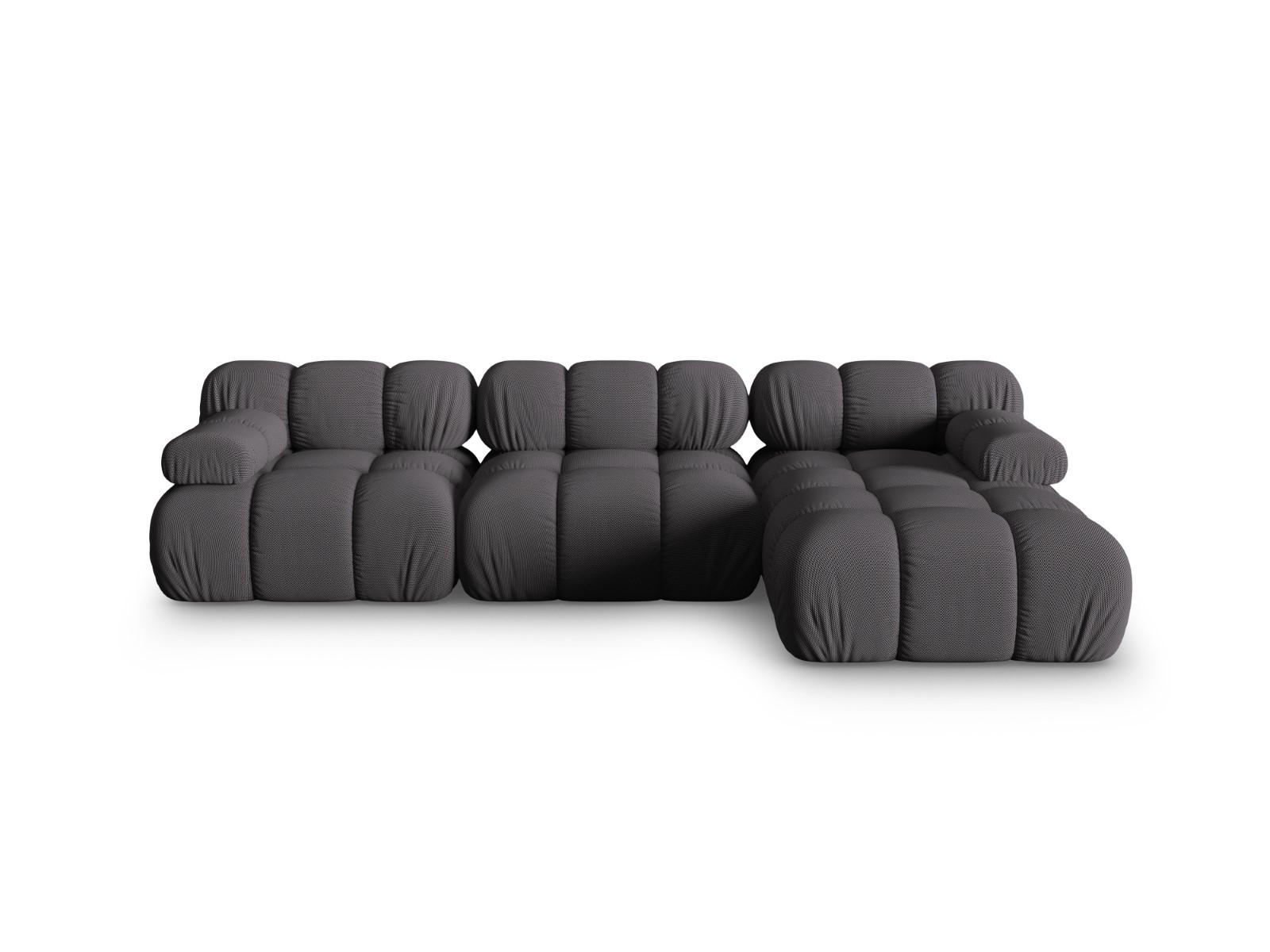 ECKSOFA modular rechts Bellis aus 3D-Stoff Expresso 4 Sitzplätze - Graubraun, Textil (155/282cm) - Micadoni