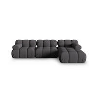 ECKSOFA modular rechts Bellis aus 3D-Stoff Expresso 4 Sitzplätze - Graubraun, Textil (155/282cm) - Micadoni