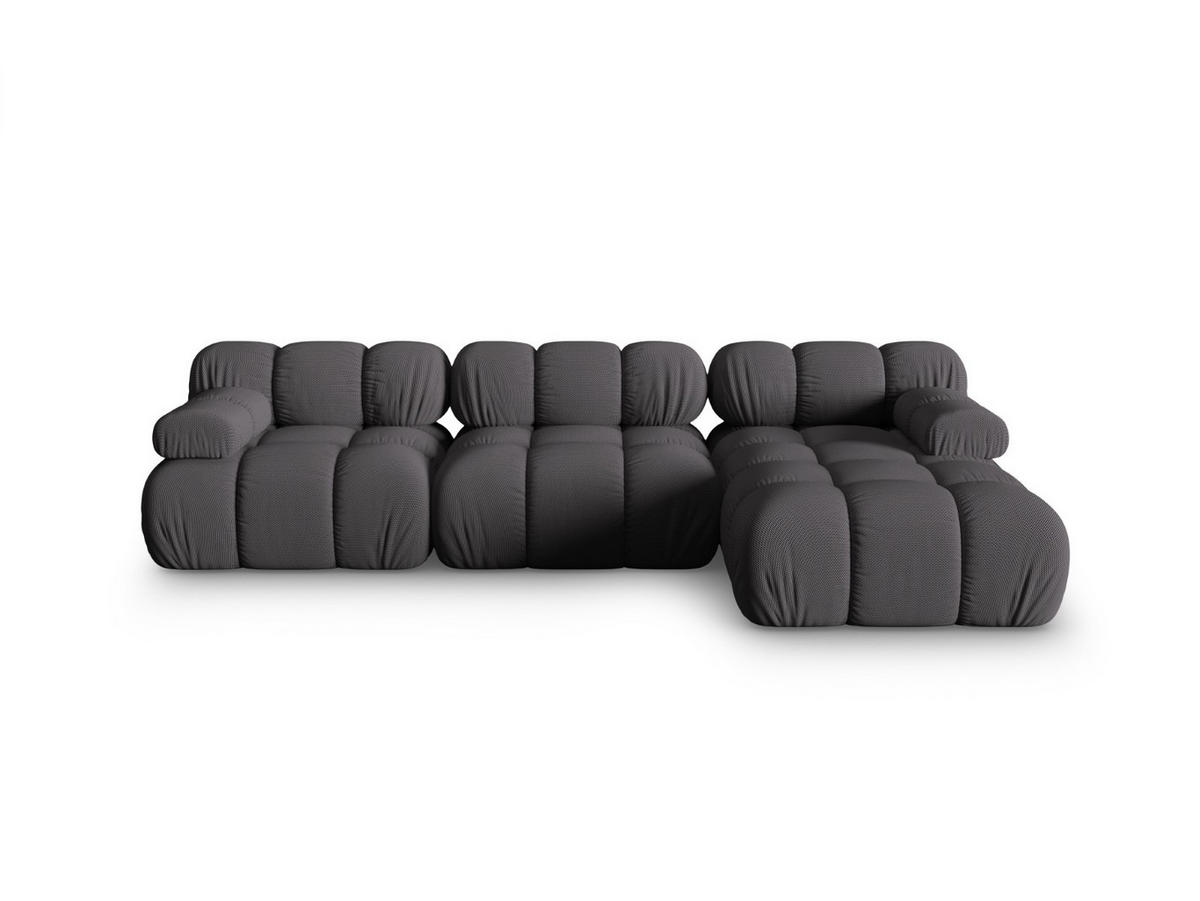 ECKSOFA modular rechts Bellis aus 3D-Stoff Expresso 4 Sitzplätze - Graubraun, Textil (155/282cm) - Micadoni