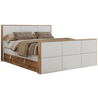 BOXSPRINGBETT ALBERO 2 KING DUO 140/200 Weiß Kunstleder - H3 - Weiß, Holz/Textil (140/200cm) - MKS