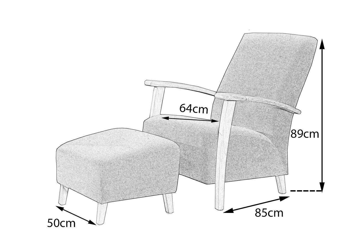 SESSEL MIT HOCKER REIKI Rot Webstoff - Rot, Textil (64/89/85cm) - KAWOLA