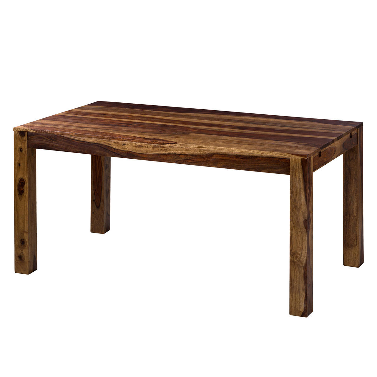 ESSTISCH mit Ansteckplatten - Sheesham massiv - Sheeshamfarben, Holz (90/160/77cm) - home24